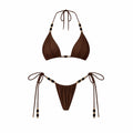 Beads 3Pcs Green Bikini Sexy Women Bandeau Biquini Female Swimsuit Push Up Swimwear Mesh Skirt Bathing Suits Cover Up Beachwear