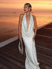 2-Piece Set Swing Collar Arabesques Backless