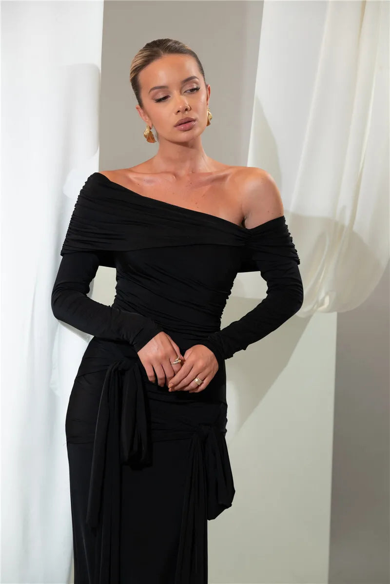 Strapless Backless Ruched Long Dress