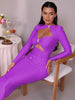 Elegant Hollow Out Long Sleeve Sexy Maxi Dress