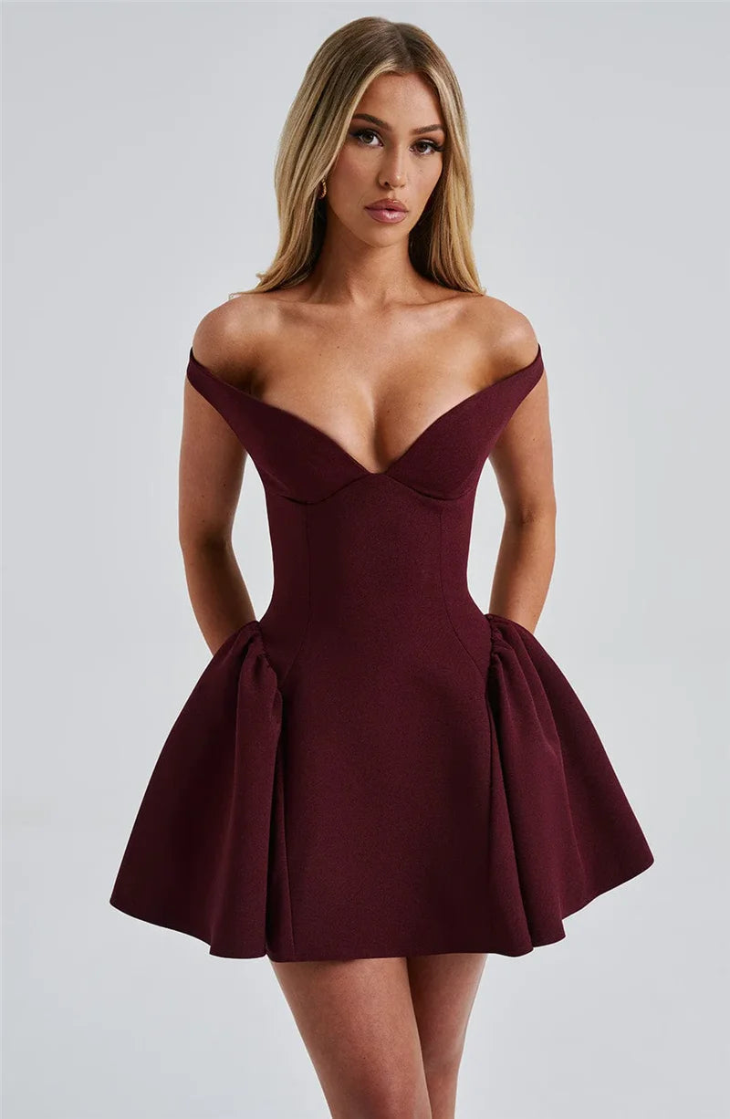 Off-shoulder Backless Sexy Mini Dress