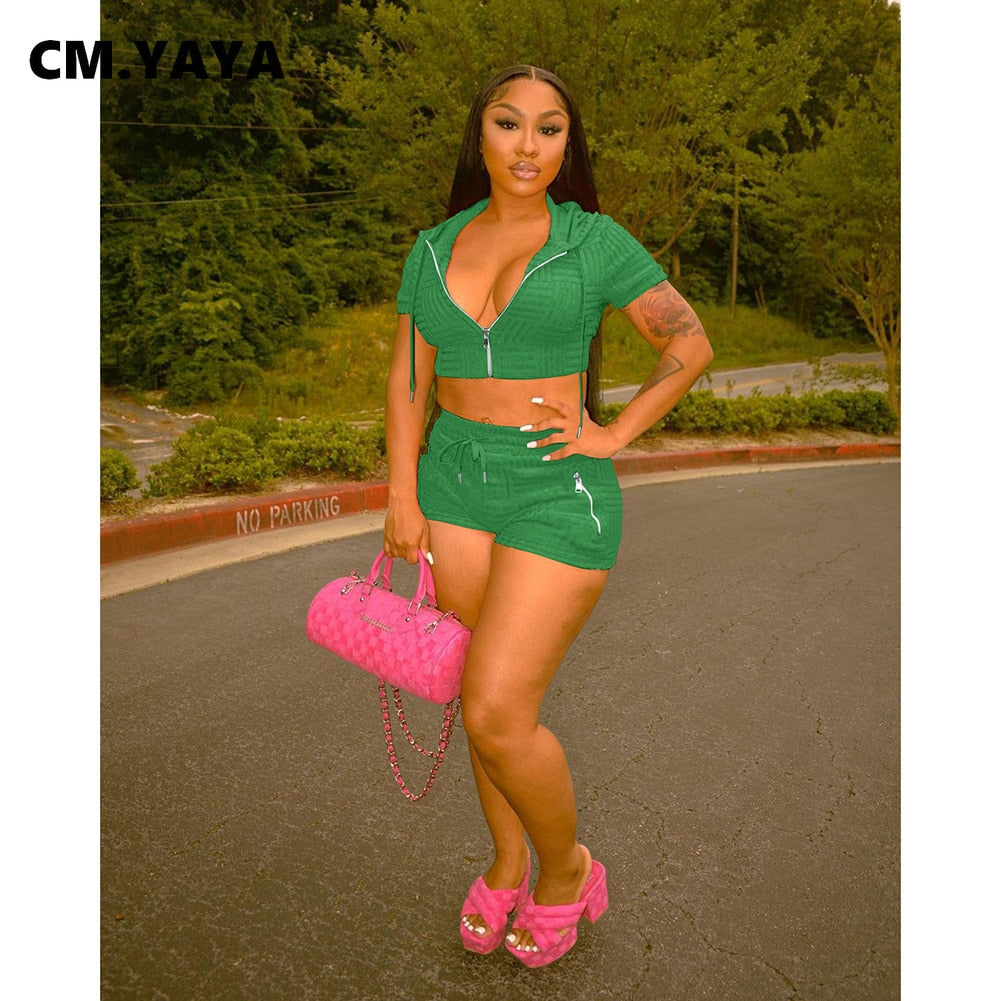 Shorts Suit Track Tops