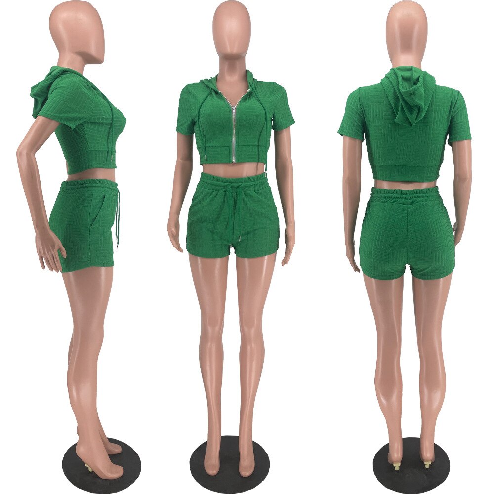 Shorts Suit Track Tops