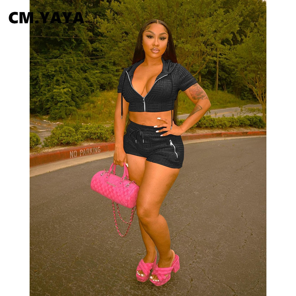 Shorts Suit Track Tops