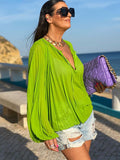 V-Neck Lantern Blouses