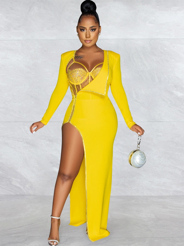 Crystal Sheath Gown Dress