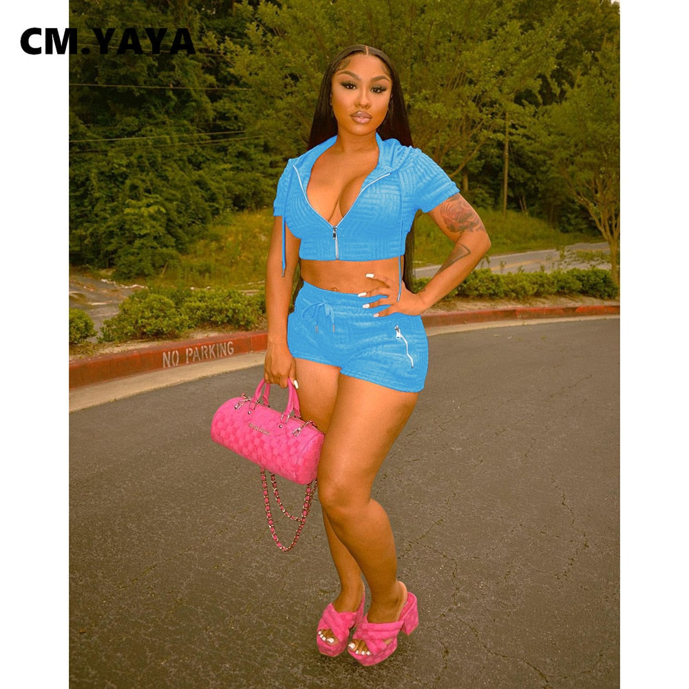 Shorts Suit Track Tops